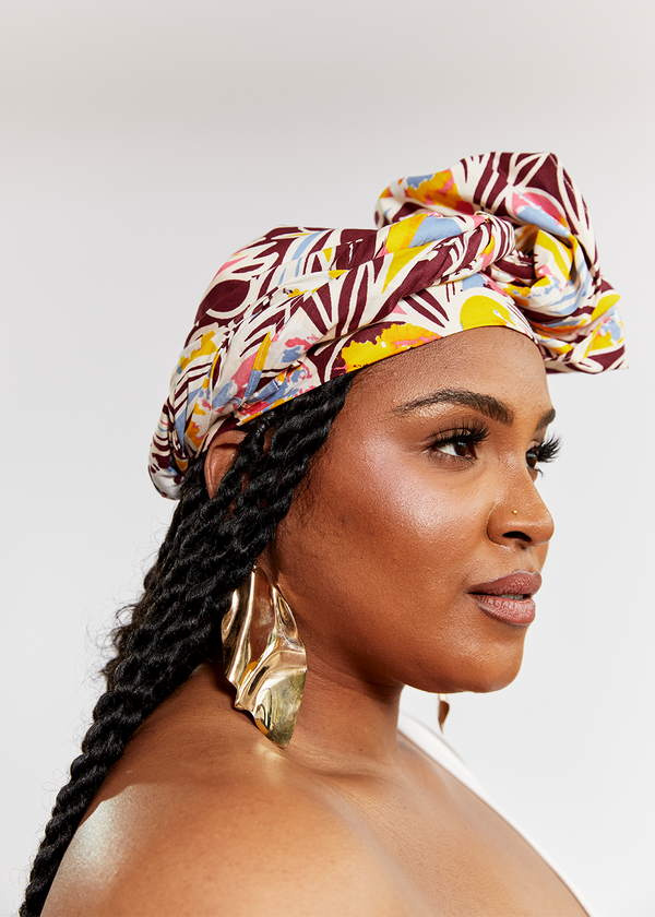 African Print Head Wrap/Scarf (Tropical Paisley)