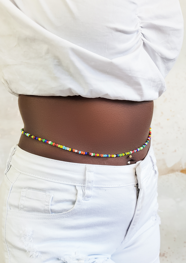 Mina Women's African Waist Beads (Rainbow)