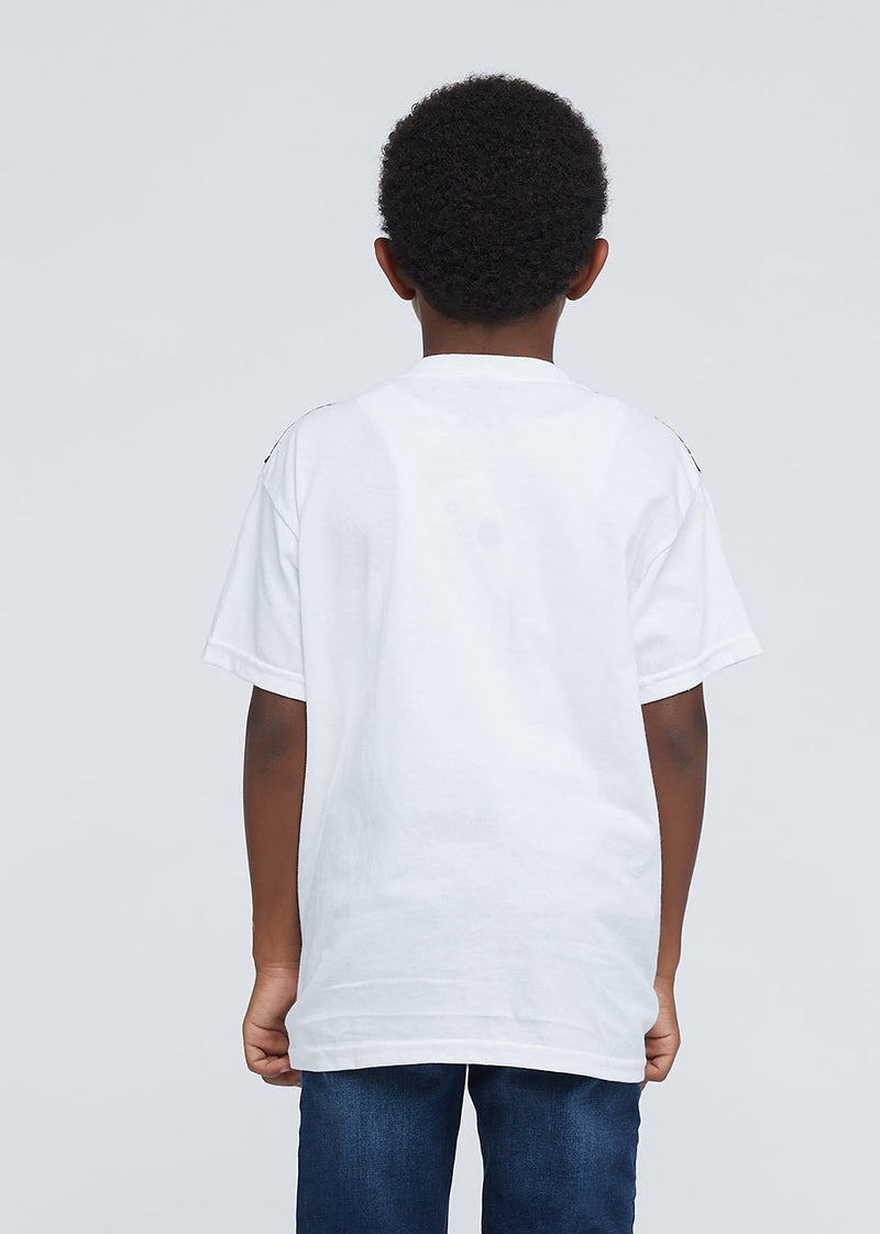 Kid's African Print Dashiki T-Shirt (White)
