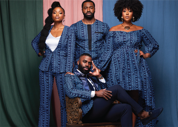 D'IYANU Black History Month Collection Blue Navy Mudcloth